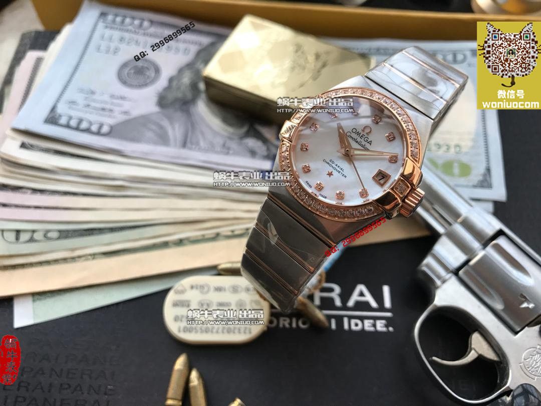 【实拍图鉴赏】HBBV6 Factory 1:1超A精仿OMEGA Constellation 系列1297.75.00女表 / M226