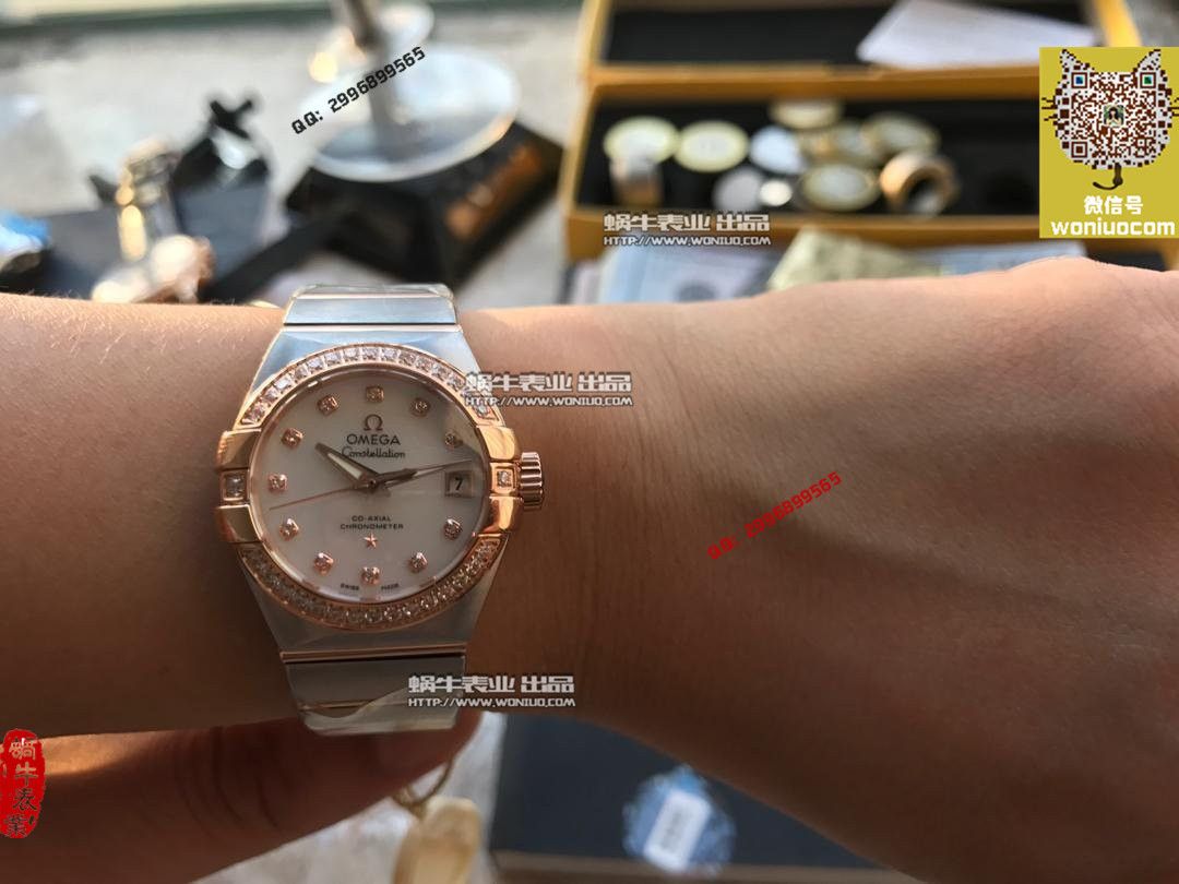 【实拍图鉴赏】HBBV6 Factory 1:1超A精仿OMEGA Constellation 系列1297.75.00女表 / M226