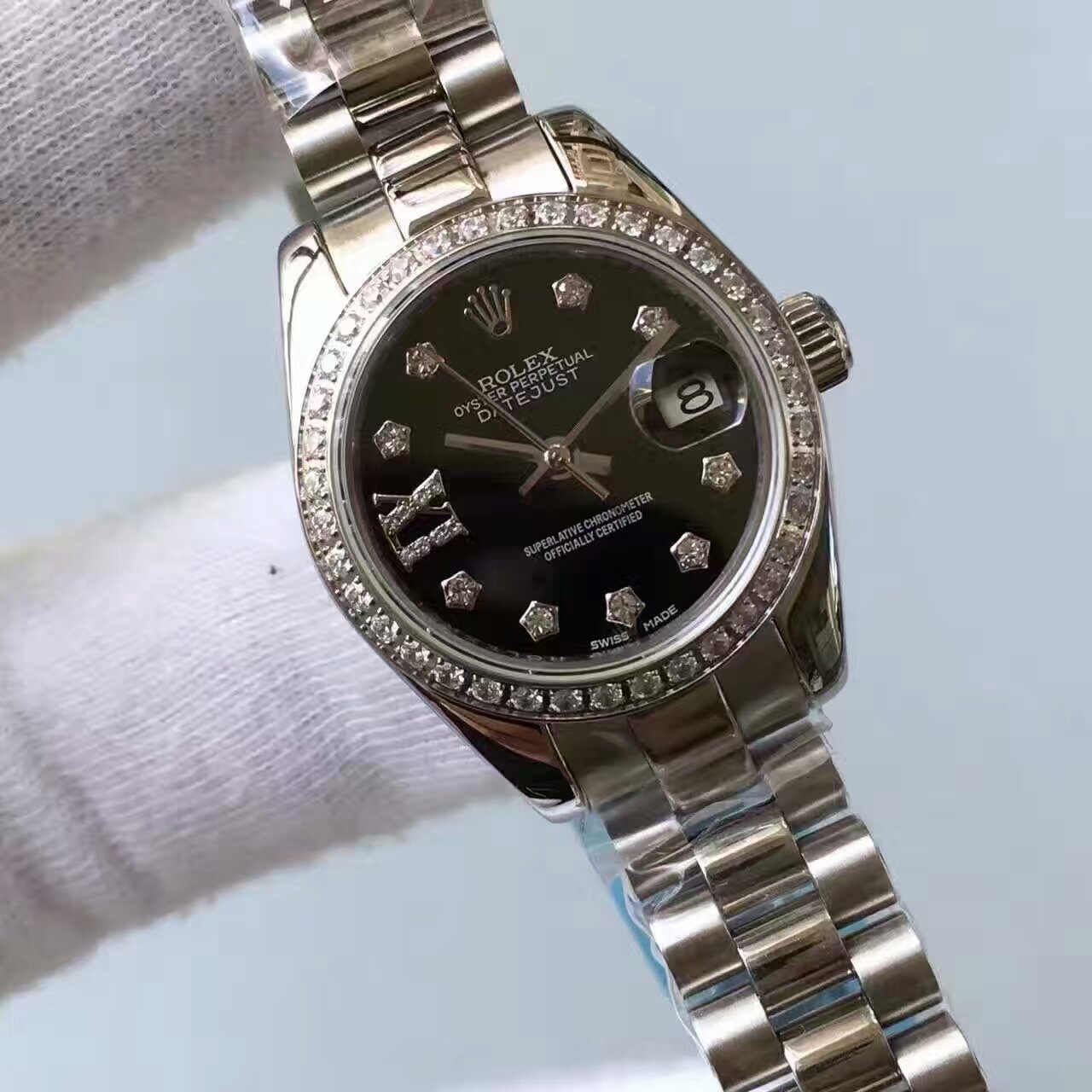【台湾 Factory 一比一复刻手表】 Rolex 女装  Datejust 系列黑色表盘 wrist watch  / R148