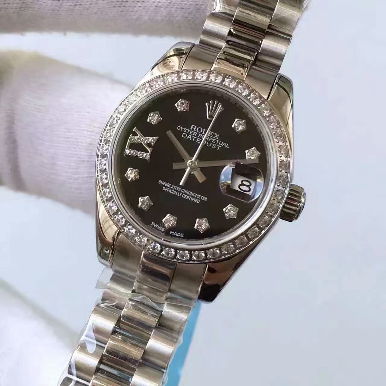 【台湾 Factory 一比一复刻手表】 Rolex 女装  Datejust 系列黑色表盘 wrist watch  / R148