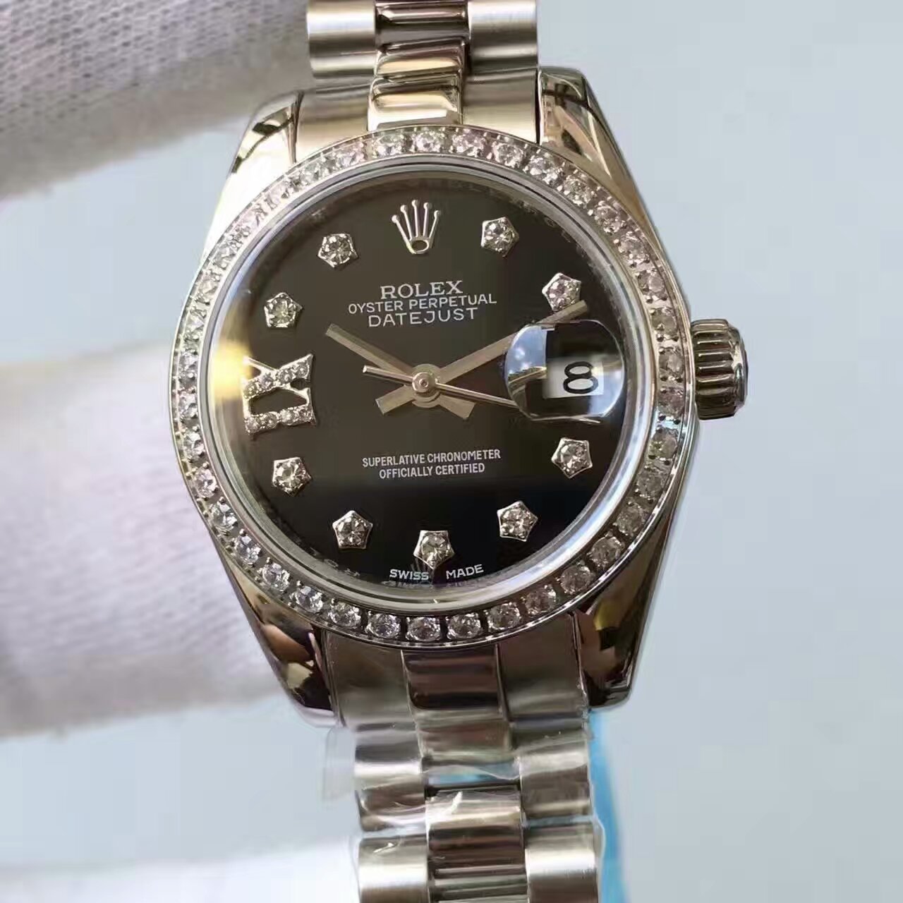 【台湾 Factory 一比一复刻手表】 Rolex 女装  Datejust 系列黑色表盘 wrist watch  / R148