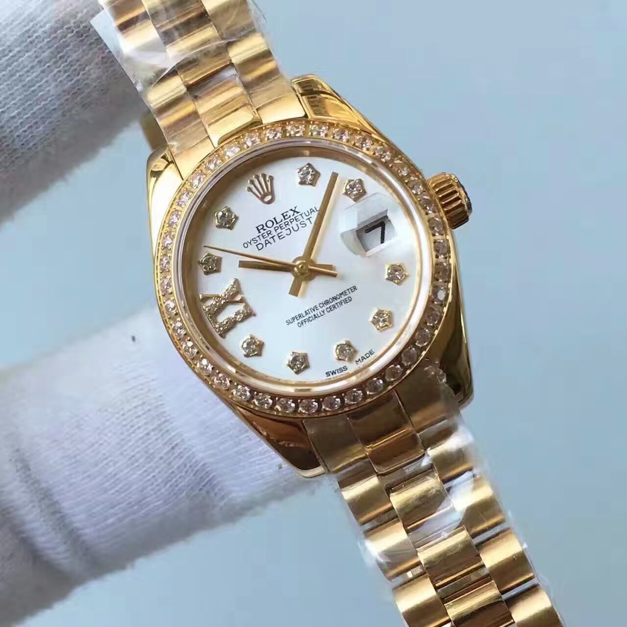 【台湾 Factory 一比一高仿手表】 Rolex 女装  Datejust 系列白色表盘女士 wrist watch  / R149