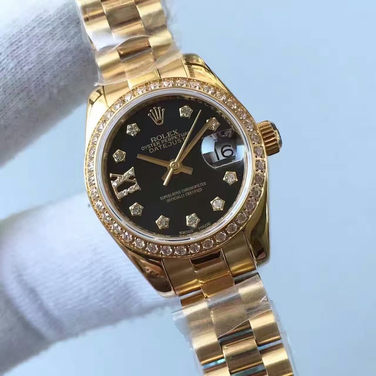 【台湾 Factory 一比一复刻手表】 Rolex 女装  Datejust 系列黑色表盘女士 wrist watch  / R150