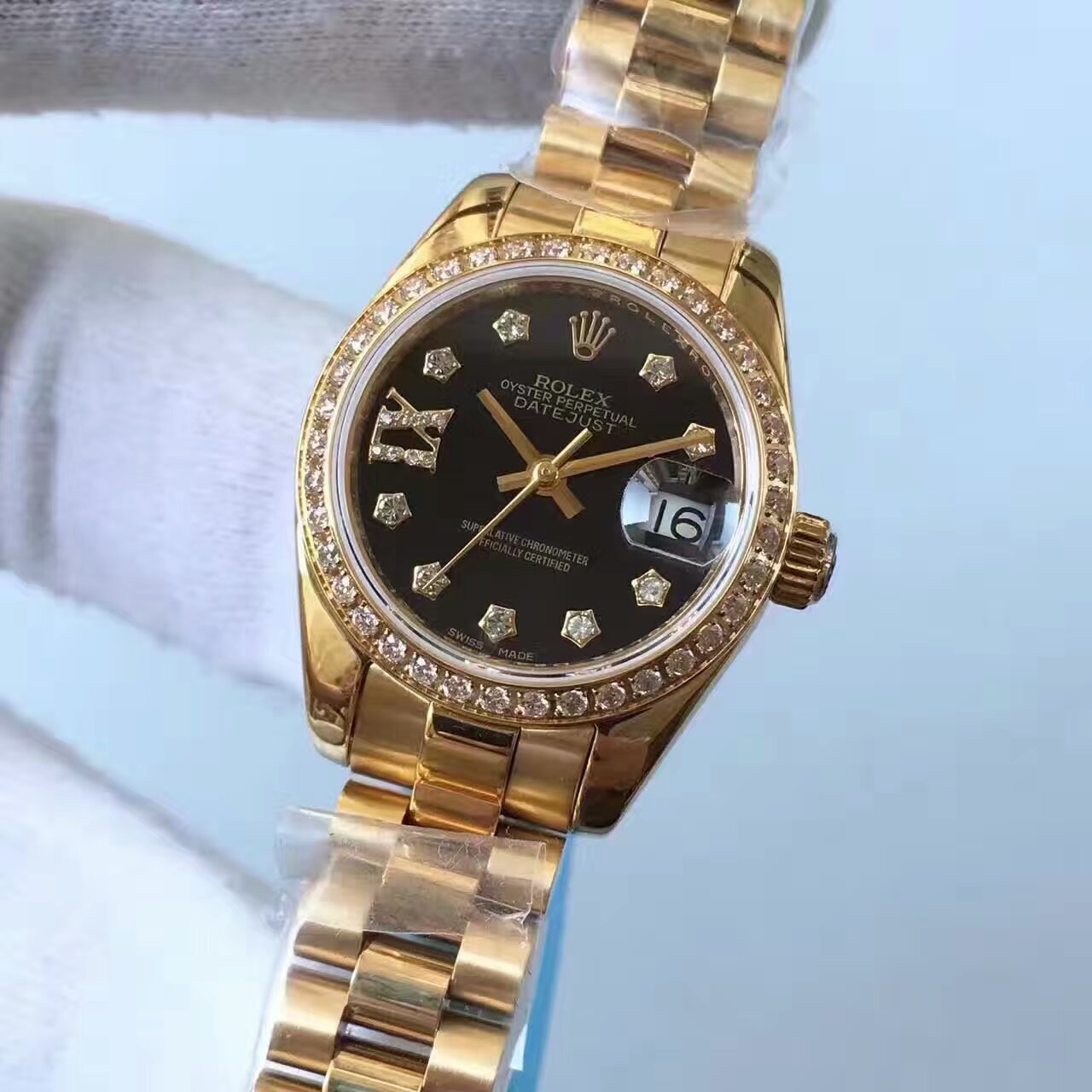 【台湾 Factory 一比一复刻手表】 Rolex 女装  Datejust 系列黑色表盘女士 wrist watch  / R150