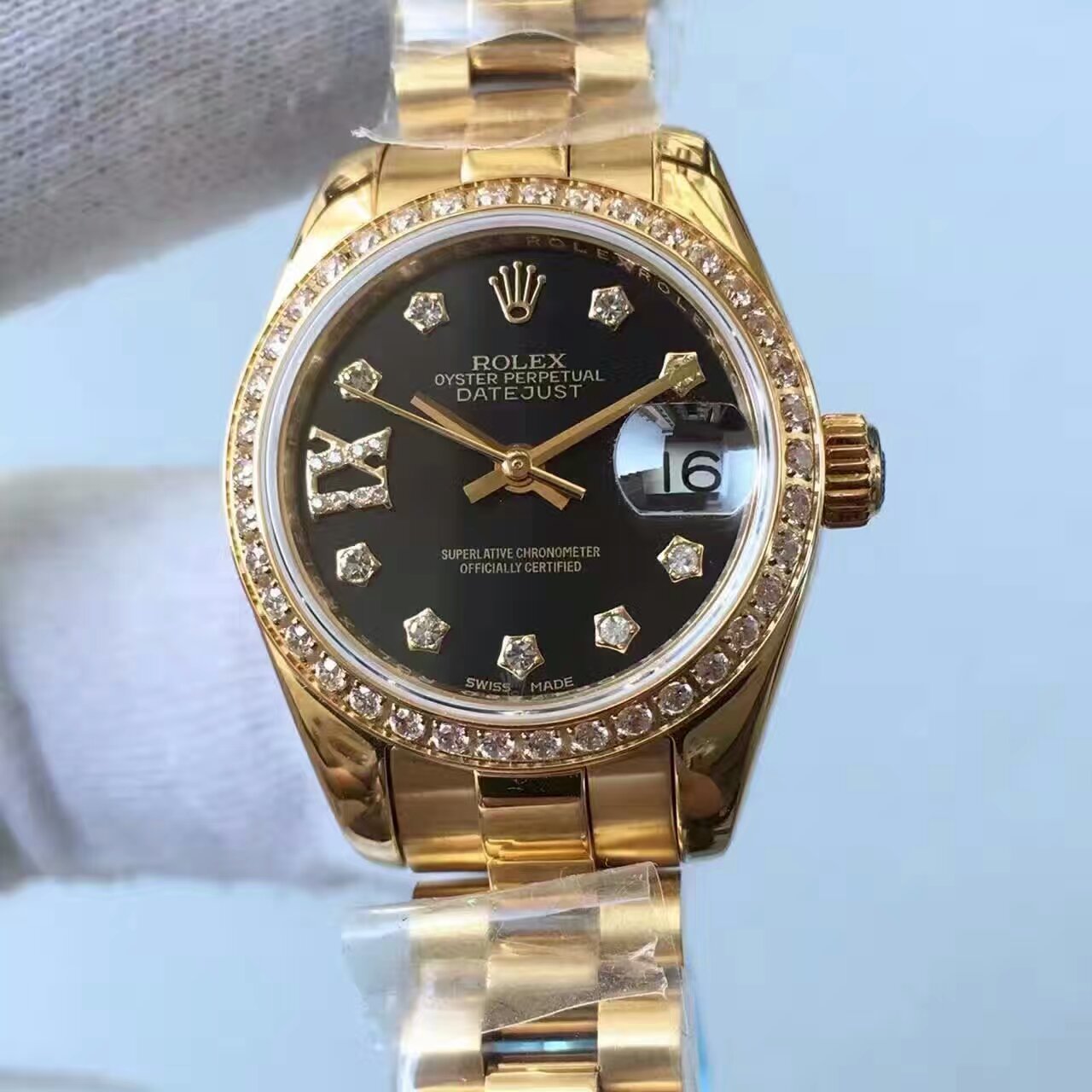 【台湾 Factory 一比一复刻手表】 Rolex 女装  Datejust 系列黑色表盘女士 wrist watch  / R150