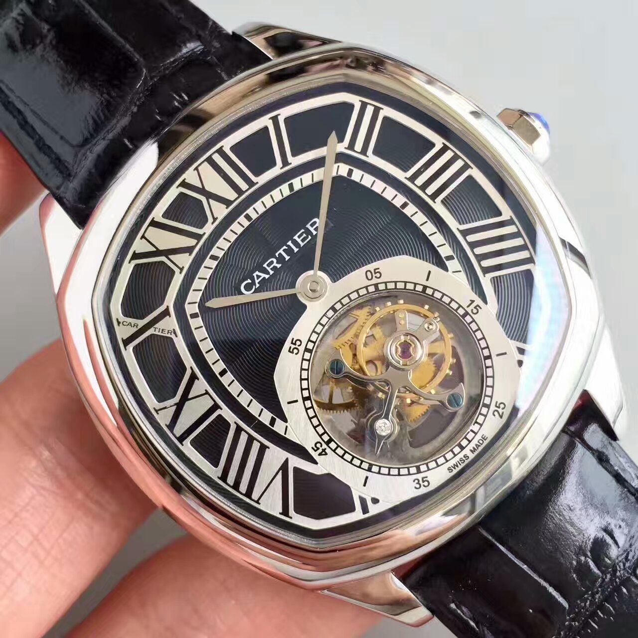 【TF Factory 1:1高仿手表】 Cartier  DRIVE DE  Cartier  系列W4100013 Tourbillon 男表 / K082