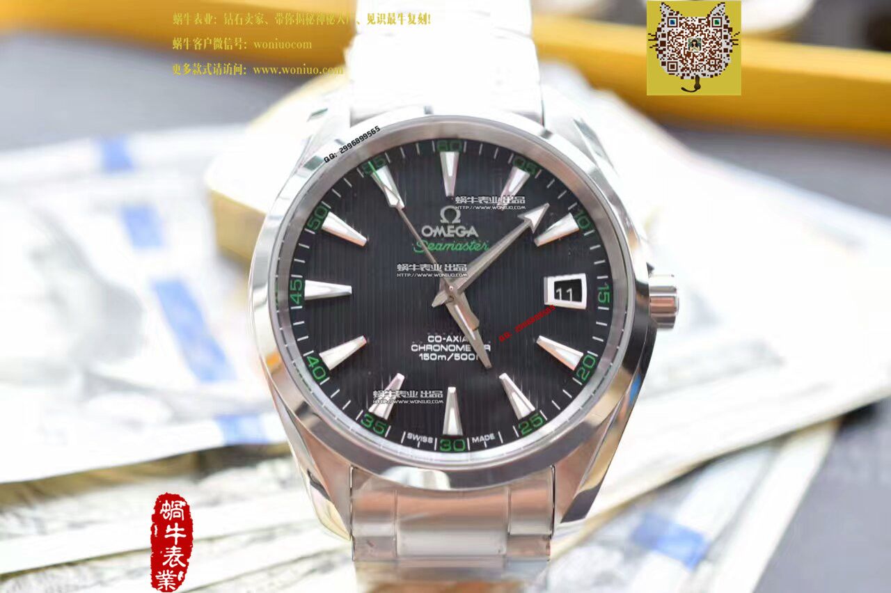 【KW Factory 一比一超A高仿手表】OMEGA Seamaster 系列231.10.42.21.01.001黑面绿字231.10.42.21.01.001男表 / M136