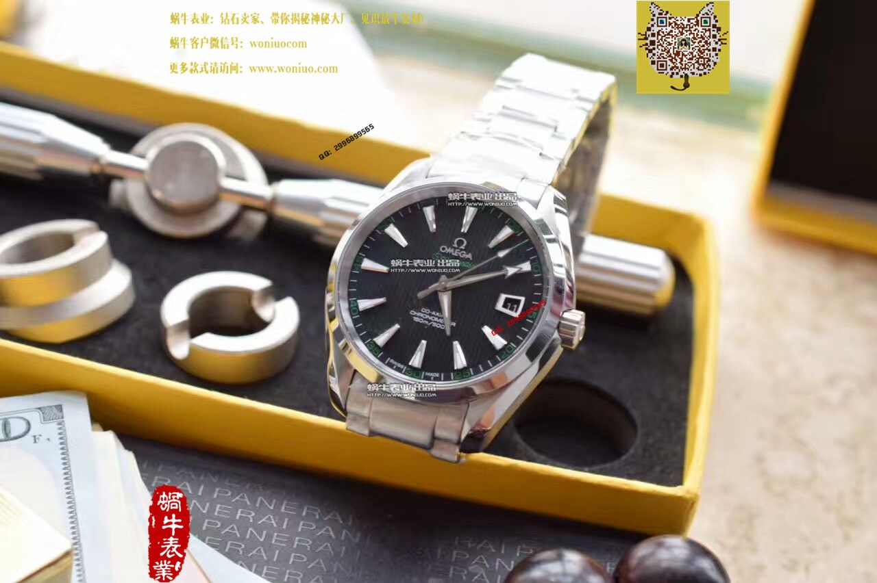 【KW Factory 一比一超A高仿手表】OMEGA Seamaster 系列231.10.42.21.01.001黑面绿字231.10.42.21.01.001男表 / M136