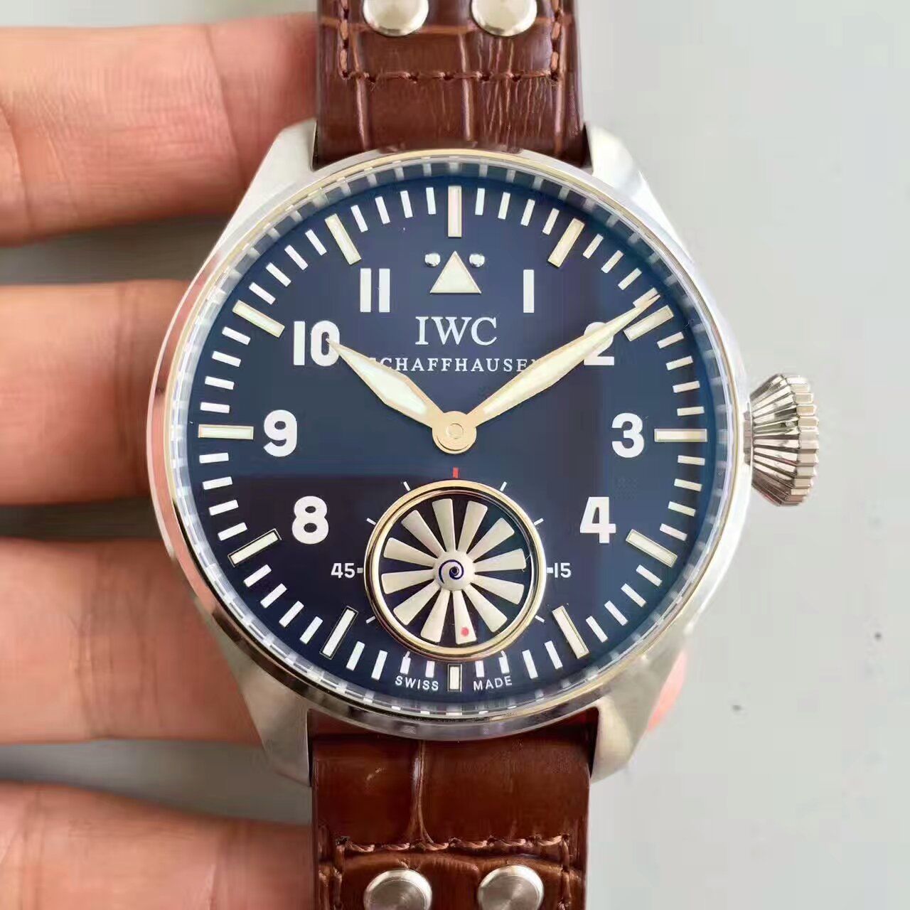 【KW Factory 1:1复刻手表】 IWC 飞行员IW500301（俗称涡轮大飞） 最新终极升级版 / WG109 