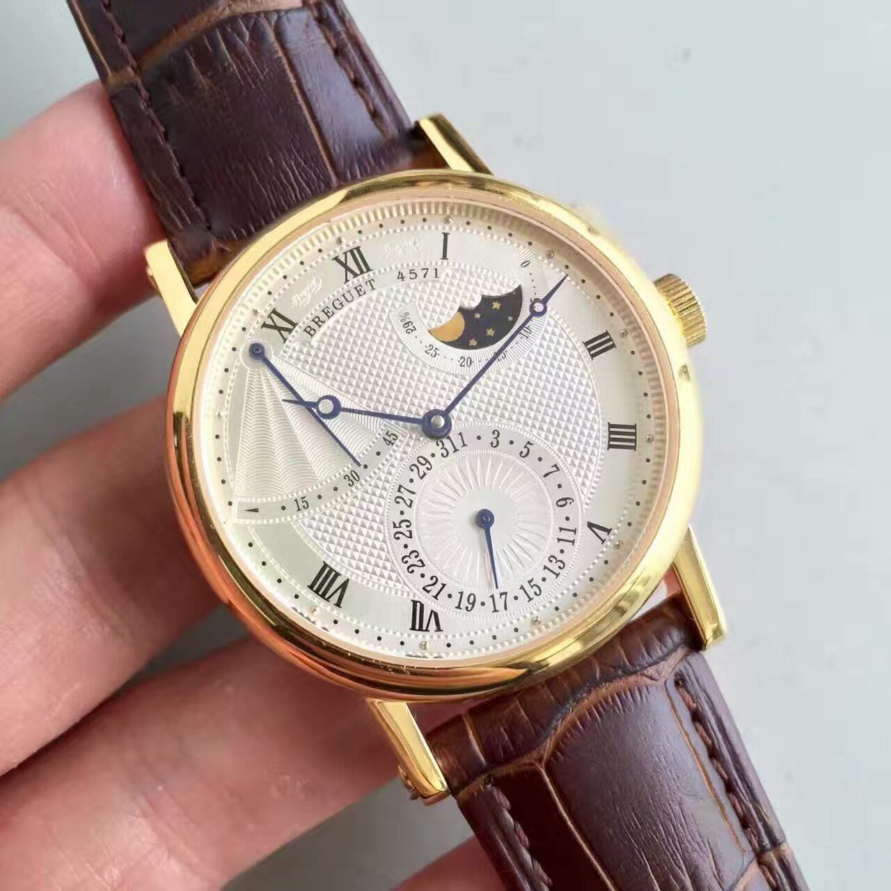 【VF Factory  top 一比一复刻手表】 Breguet 经典系列7137BA/11/9V6 黄金月相 wrist watch  / BZ028