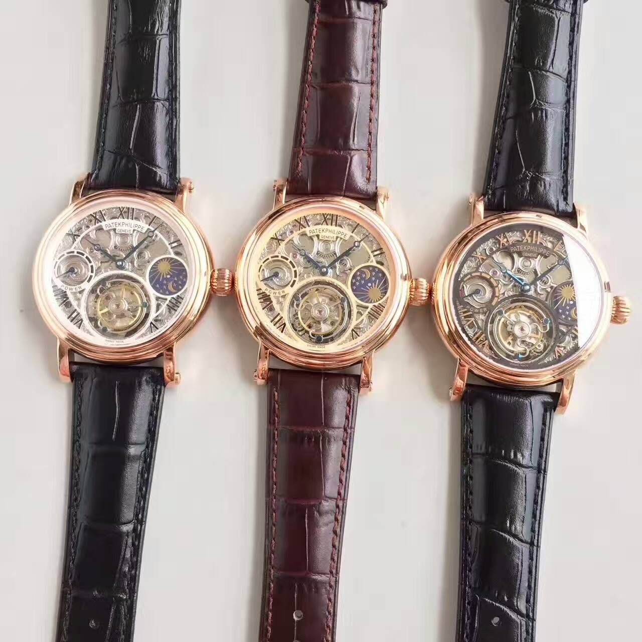 【TF Factory 一比一高精仿手表】 PATEK PHILIPPE 镂空雕花动力星辰真 Tourbillon  wrist watch  / BD202