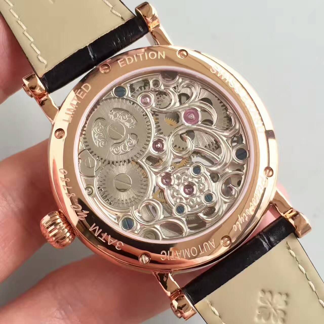 【TF Factory 一比一高精仿手表】 PATEK PHILIPPE 镂空雕花动力星辰真 Tourbillon  wrist watch  / BD202