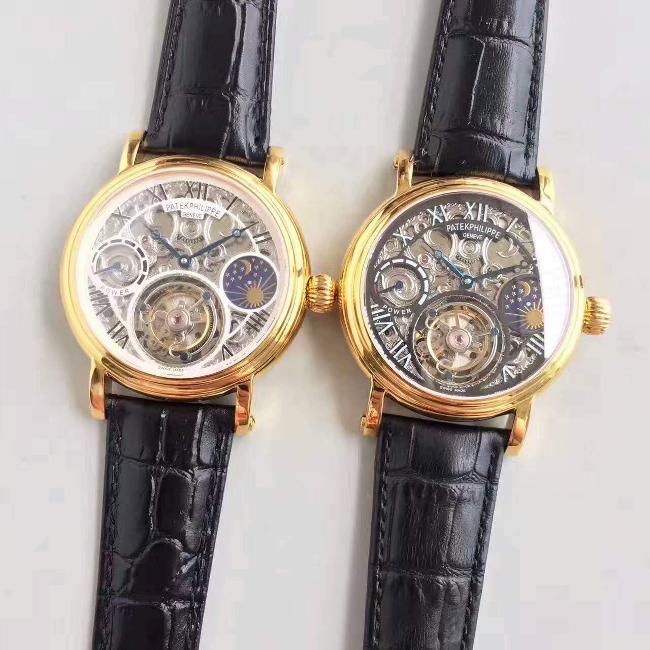 【TF Factory 一比一高精仿手表】 PATEK PHILIPPE 镂空雕花动力星辰真 Tourbillon  wrist watch  / BD202
