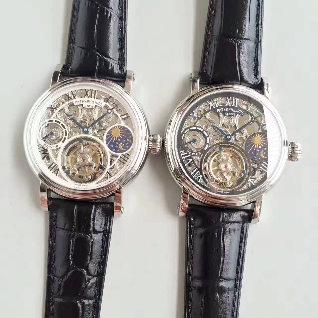 【TF Factory 一比一高精仿手表】 PATEK PHILIPPE 镂空雕花动力星辰真 Tourbillon  wrist watch  / BD202