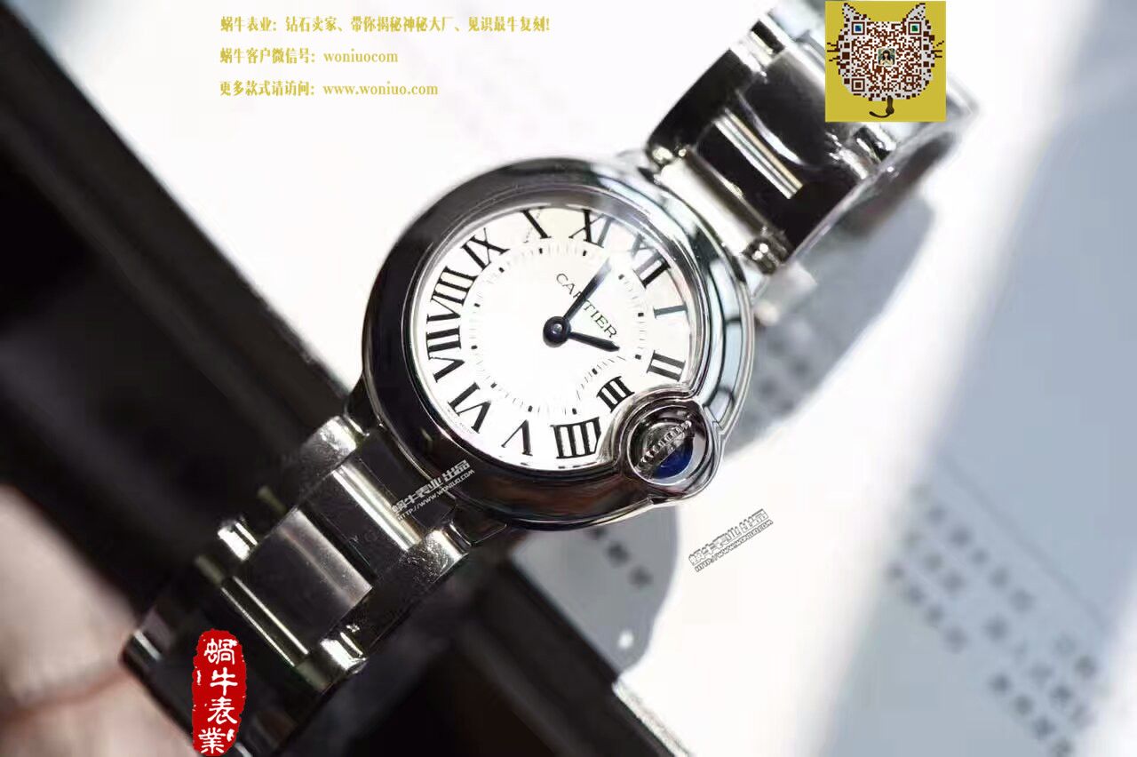 【HBBV6一比一 top 复刻高仿手表】 Cartier  小号蓝气球女装28毫米石英 Movement WE69010Z4 / K116