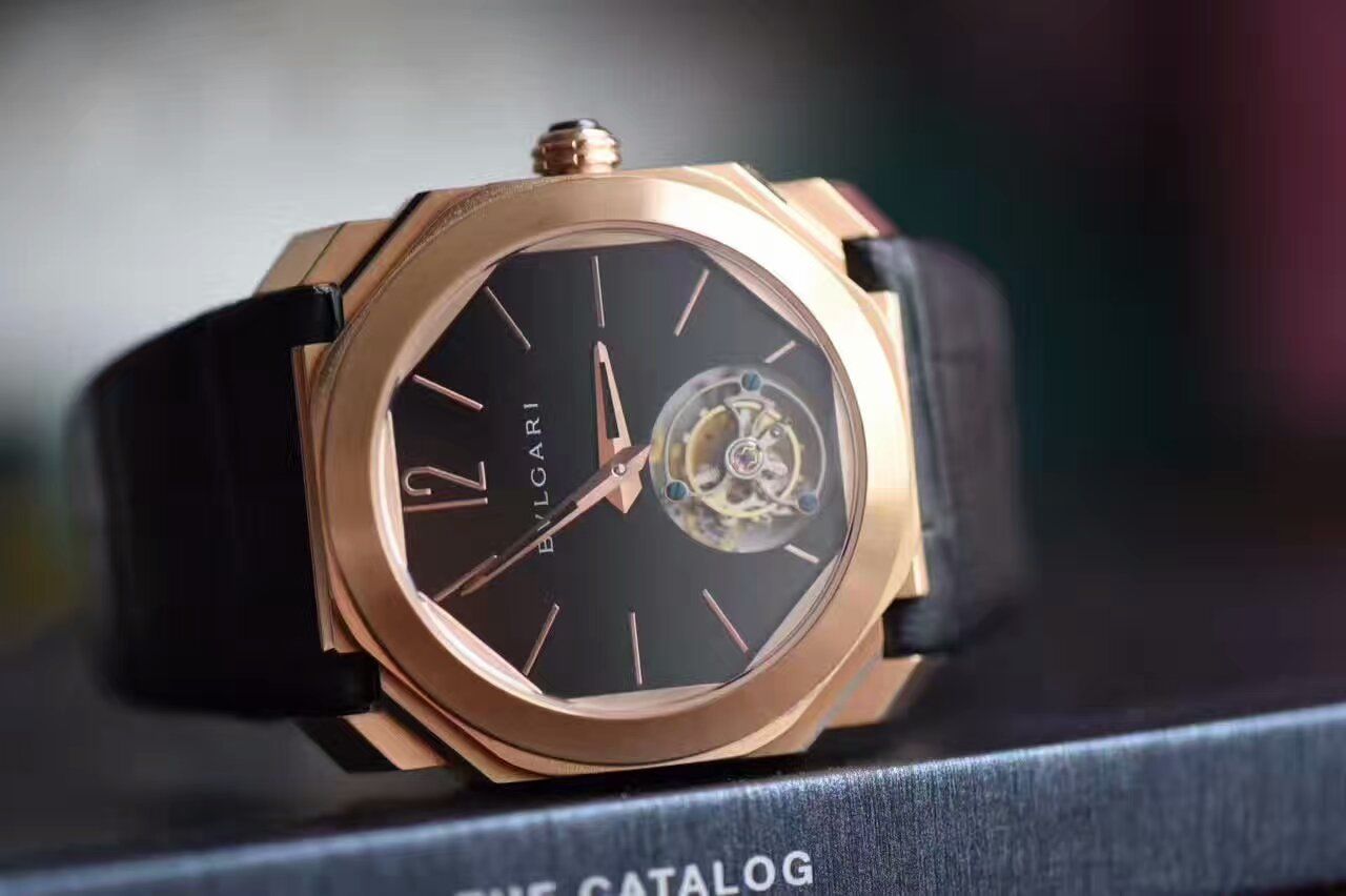 【TF Factory 1:1复刻高仿手表】 BVLGARI OCTO系列《手动 Tourbillon 》102346 BGOP40BGLTBXT wrist watch  / BG009