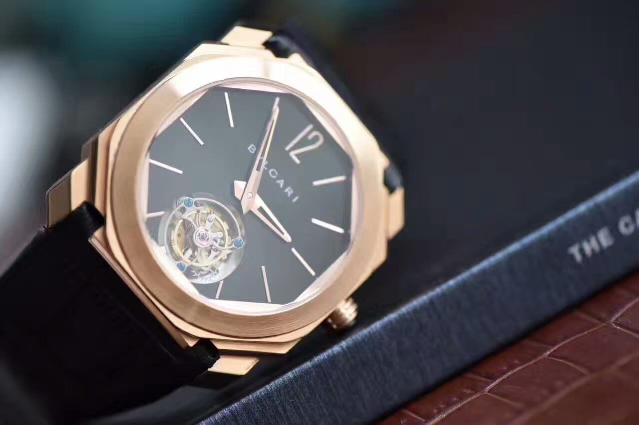 【TF Factory 1:1复刻高仿手表】 BVLGARI OCTO系列《手动 Tourbillon 》102346 BGOP40BGLTBXT wrist watch  / BG009