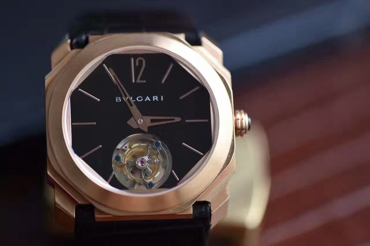 【TF Factory 1:1复刻高仿手表】 BVLGARI OCTO系列《手动 Tourbillon 》102346 BGOP40BGLTBXT wrist watch  / BG009