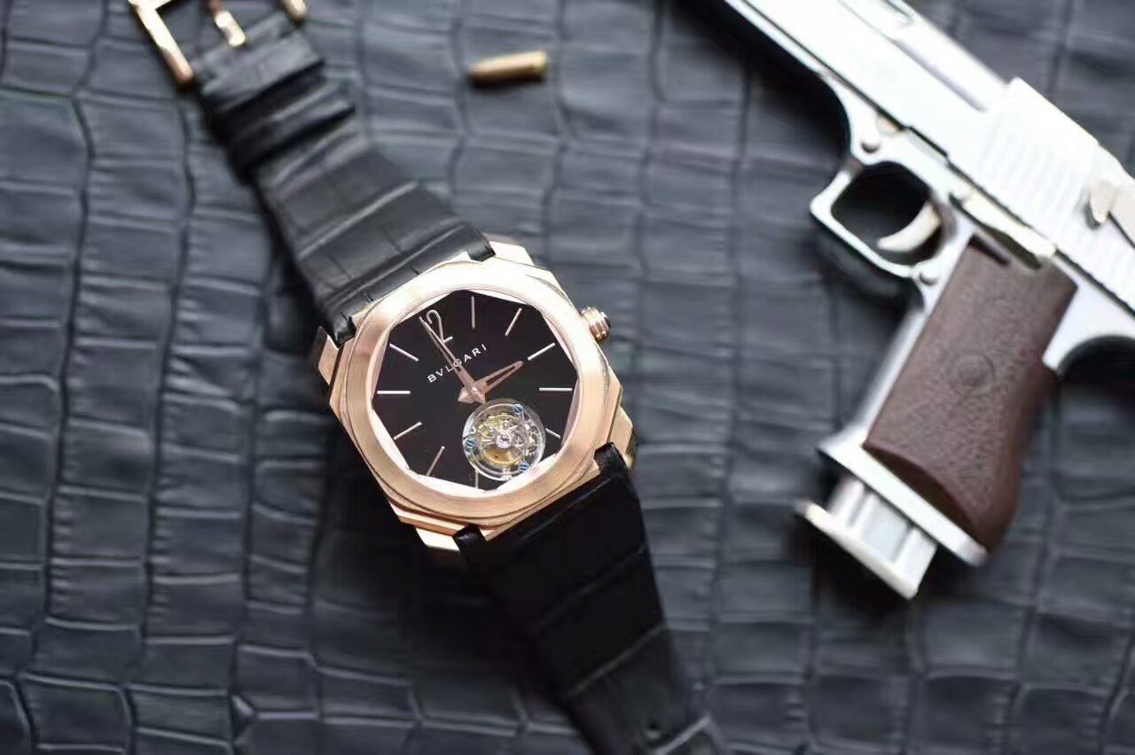 【TF Factory 1:1复刻高仿手表】 BVLGARI OCTO系列《手动 Tourbillon 》102346 BGOP40BGLTBXT wrist watch  / BG009
