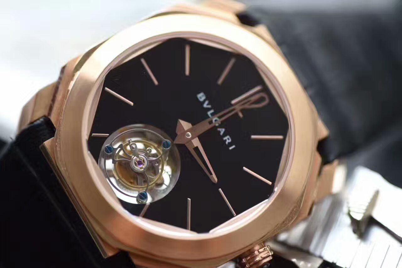 【TF Factory 1:1复刻高仿手表】 BVLGARI OCTO系列《手动 Tourbillon 》102346 BGOP40BGLTBXT wrist watch  / BG009