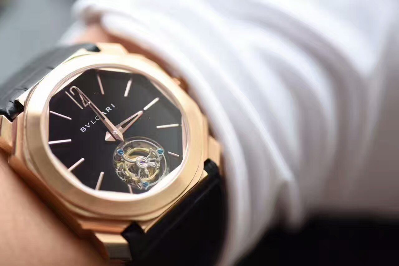 【TF Factory 1:1复刻高仿手表】 BVLGARI OCTO系列《手动 Tourbillon 》102346 BGOP40BGLTBXT wrist watch  / BG009