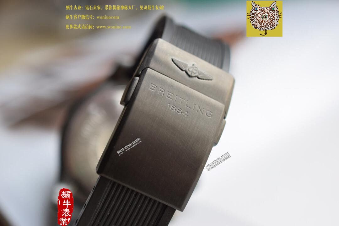 【实物图鉴赏】NOOB Factory 1:1复刻手表之 Breitling 复仇者系列黑钢 watchcase 黑色表盘橡胶 watchband   wrist watch  / BL015.0