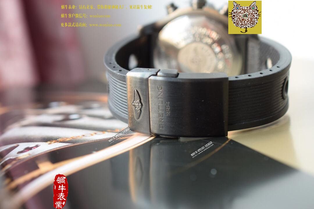【实物图鉴赏】NOOB Factory 1:1复刻手表之 Breitling 复仇者系列黑钢 watchcase 黑色表盘橡胶 watchband   wrist watch  / BL015.0