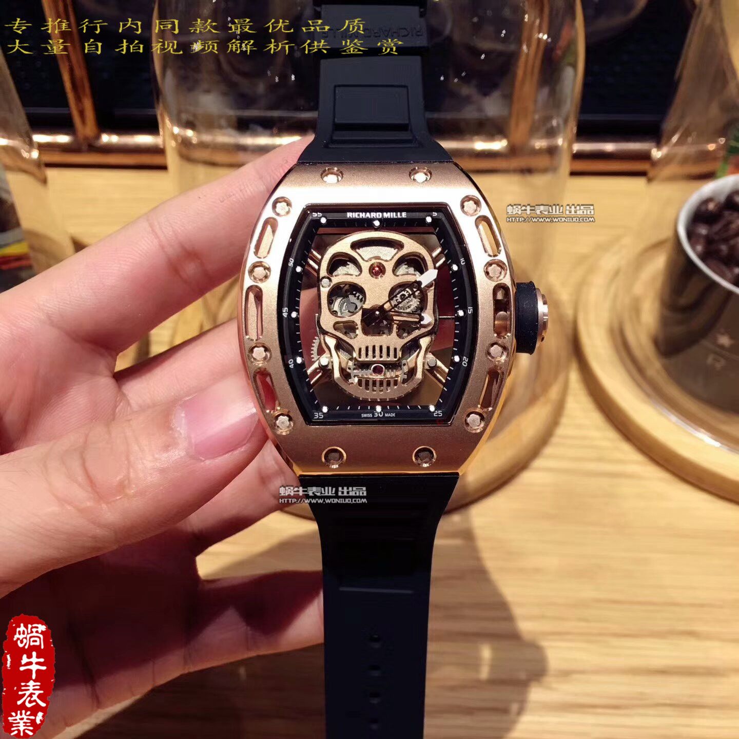 【KV Factory 一比一超A高仿手表】RICHARD MILLE 男士系列RM 052 金色骷髅头 wrist watch  / RM 052