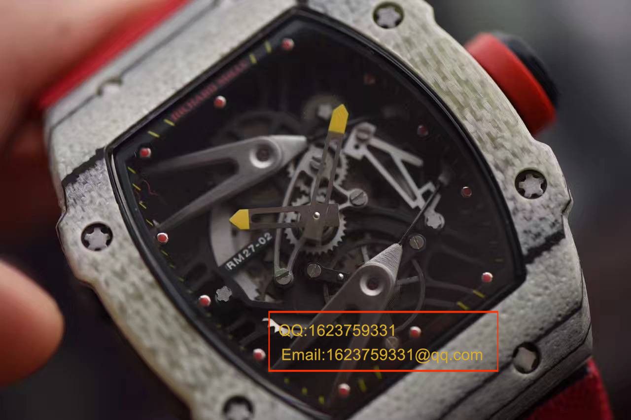 【RM Factory  top 1:1复刻高仿手表】 RICHARD MILLE 首款白色 carbon fiber  wrist watch RM27-02--轻盈如羽毛 / RMBC27-02