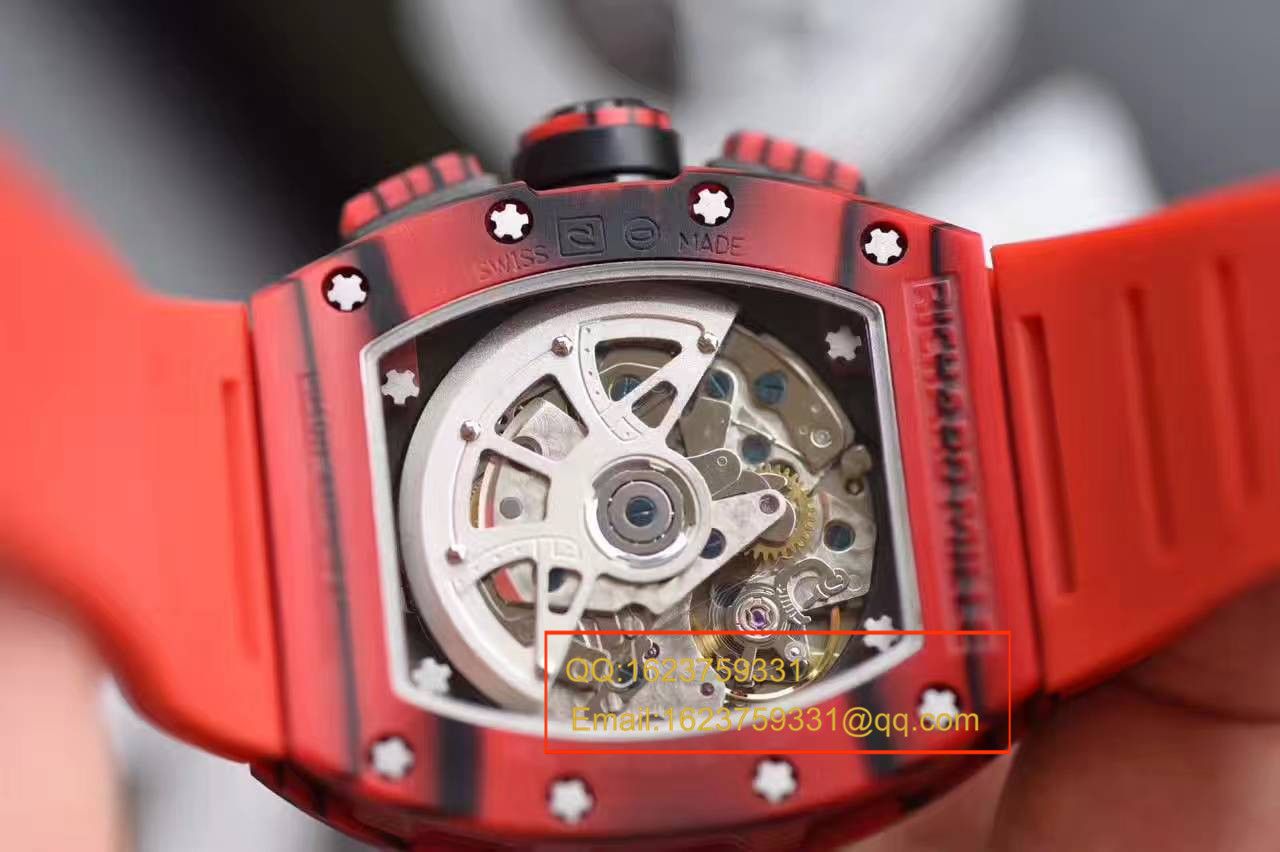 【独家视频测评RM一比一超A高仿手表】RICHARD MILLE 男士系列RM 011 RED QTPT红 carbon fiber  wrist watch  / RMBH11-03B