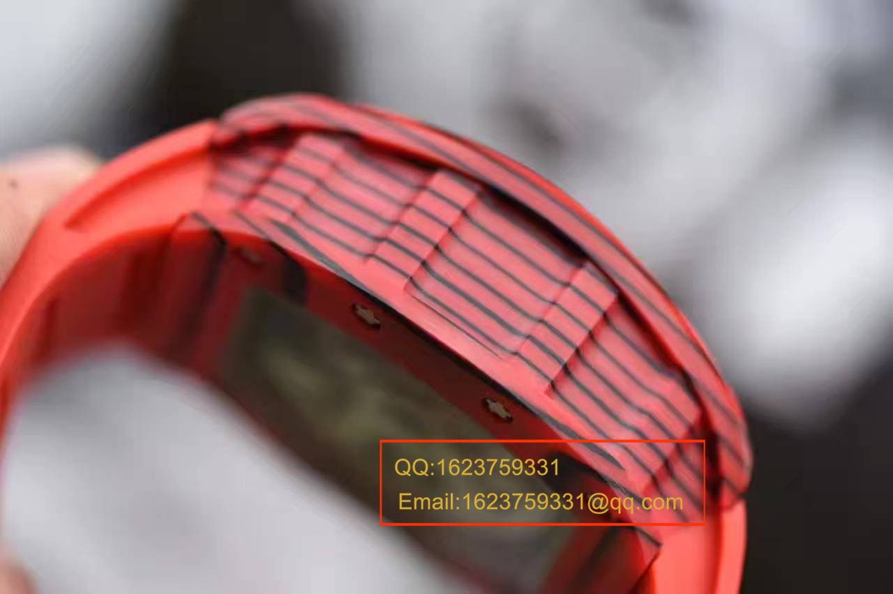 【独家视频测评RM一比一超A高仿手表】RICHARD MILLE 男士系列RM 011 RED QTPT红 carbon fiber  wrist watch  / RMBH11-03B