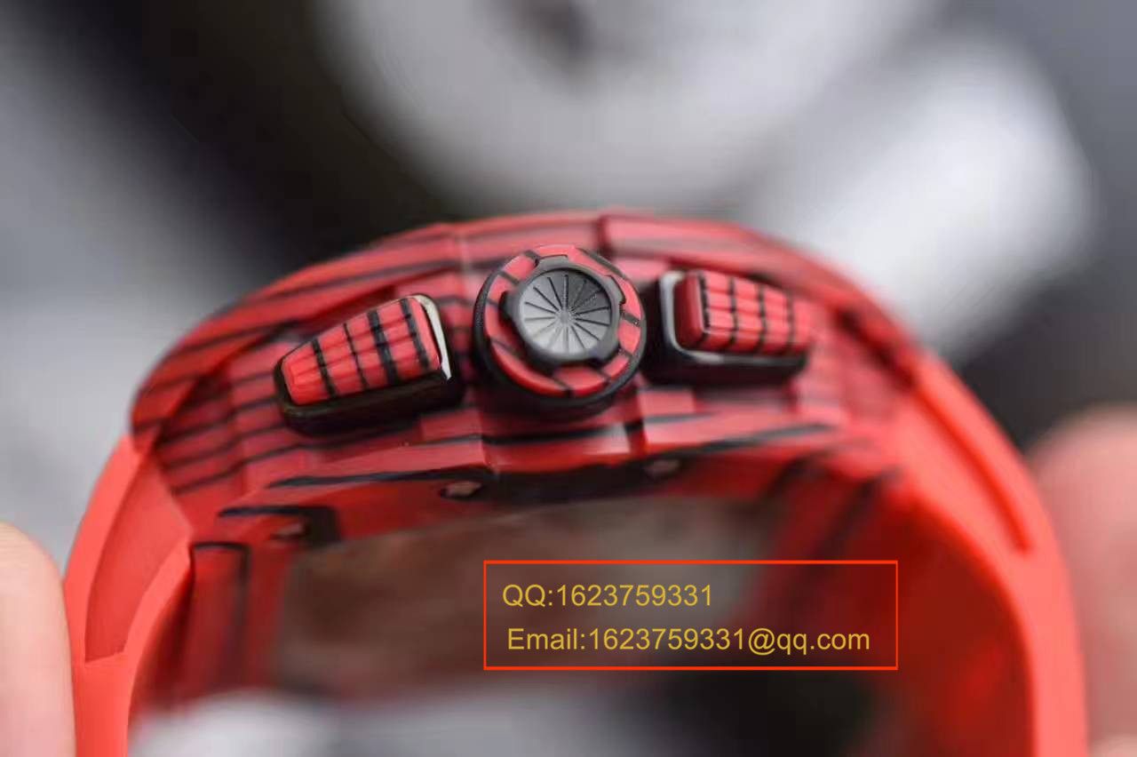 【独家视频测评RM一比一超A高仿手表】RICHARD MILLE 男士系列RM 011 RED QTPT红 carbon fiber  wrist watch  / RMBH11-03B
