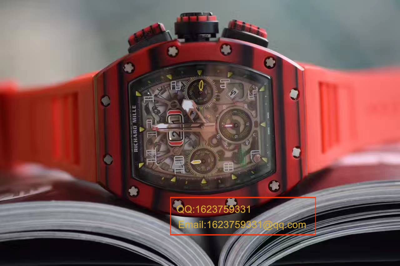 【独家视频测评RM一比一超A高仿手表】RICHARD MILLE 男士系列RM 011 RED QTPT红 carbon fiber  wrist watch  / RMBH11-03B