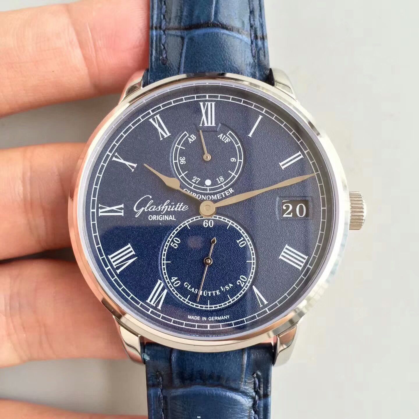 【GF一比一精高仿手表】glashuette original原创精髓议员天文台 wrist watch 系列 1-58-01-05-34-30 wrist watch  / GLA042