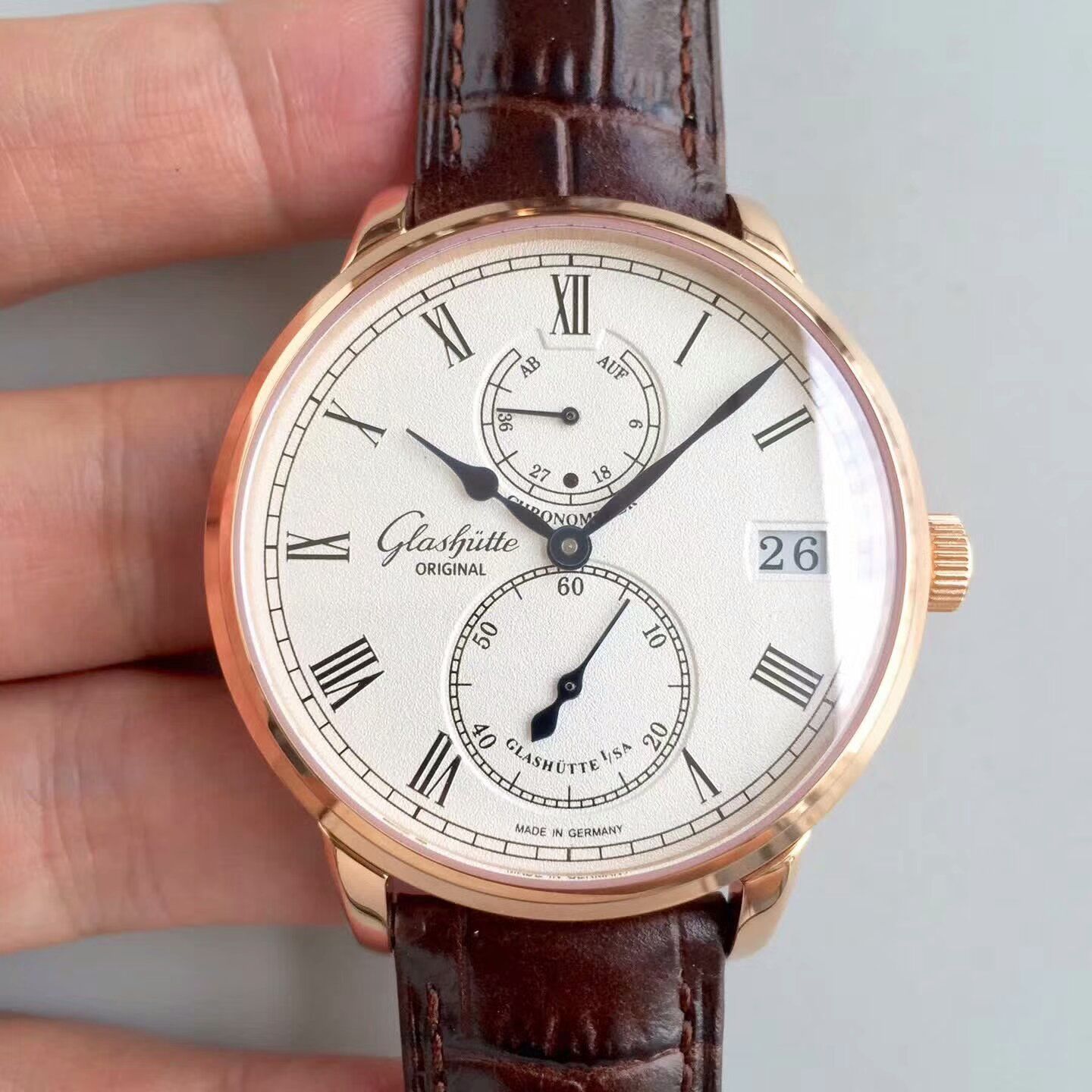 【GF一比一超A复刻高仿手表】glashuette original原创精髓议员天文台 wrist watch 系列 1-58-01-01-01-04 wrist watch  / GLA043
