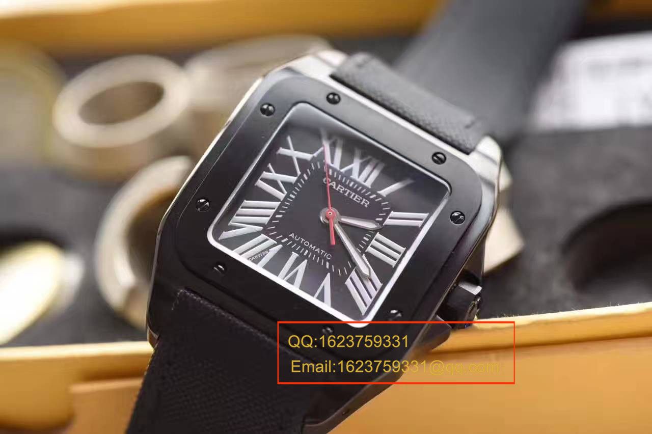 【HBBV6 Factory  top 复刻1:1精仿手表】 Cartier   Santos 系列黑骑士WSSA0006 wrist watch  / KAJ104