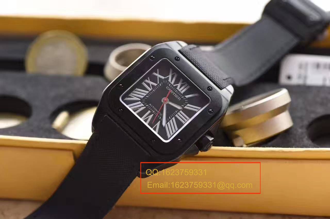 【HBBV6 Factory  top 复刻1:1精仿手表】 Cartier   Santos 系列黑骑士WSSA0006 wrist watch  / KAJ104