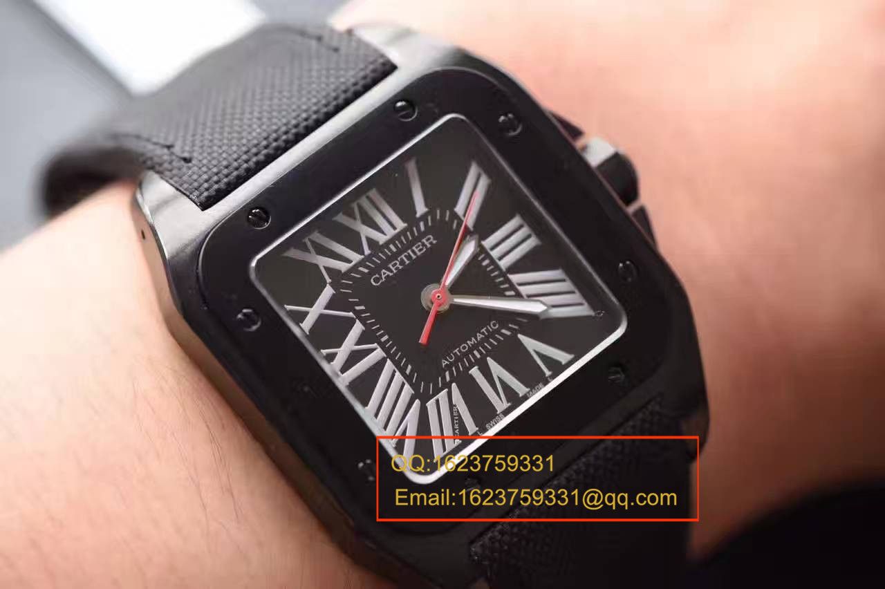 【HBBV6 Factory  top 复刻1:1精仿手表】 Cartier   Santos 系列黑骑士WSSA0006 wrist watch  / KAJ104