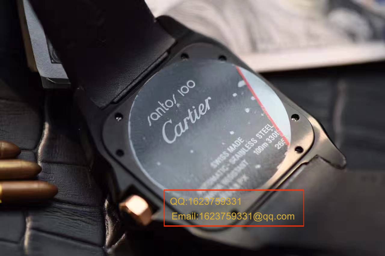 【独家视频测评HBBV6 Factory 1:1 top 复刻手表】 Cartier   Santos SANTOS 100系列间金黑武士W2020009  wrist watch  / KBA034