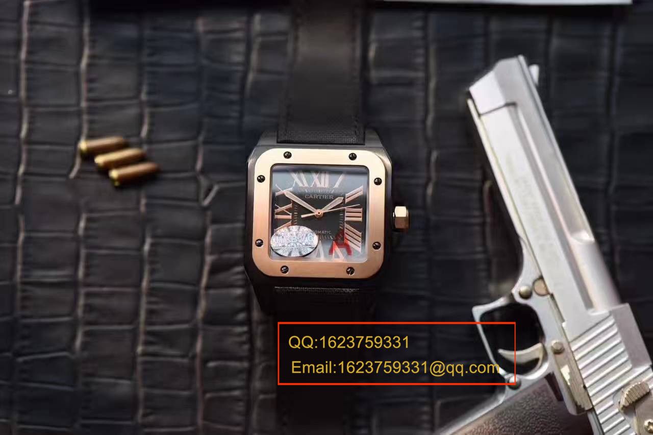 【独家视频测评HBBV6 Factory 1:1 top 复刻手表】 Cartier   Santos SANTOS 100系列间金黑武士W2020009  wrist watch  / KBA034