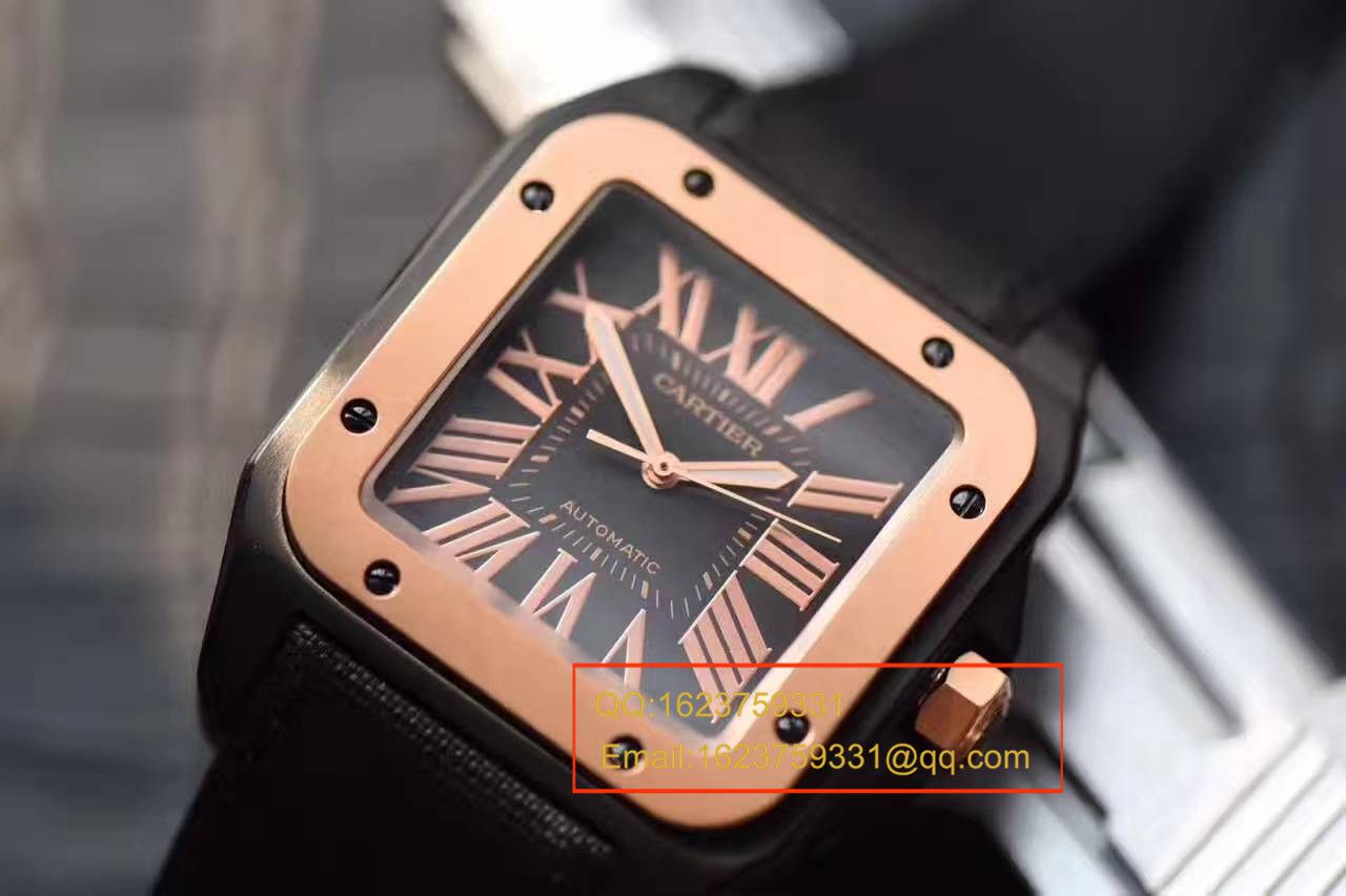 【独家视频测评HBBV6 Factory 1:1 top 复刻手表】 Cartier   Santos SANTOS 100系列间金黑武士W2020009  wrist watch  / KBA034