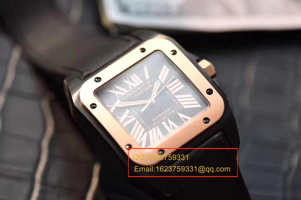 【独家视频测评HBBV6 Factory 1:1 top 复刻手表】 Cartier   Santos SANTOS 100系列间金黑武士W2020009  wrist watch  / KBA034