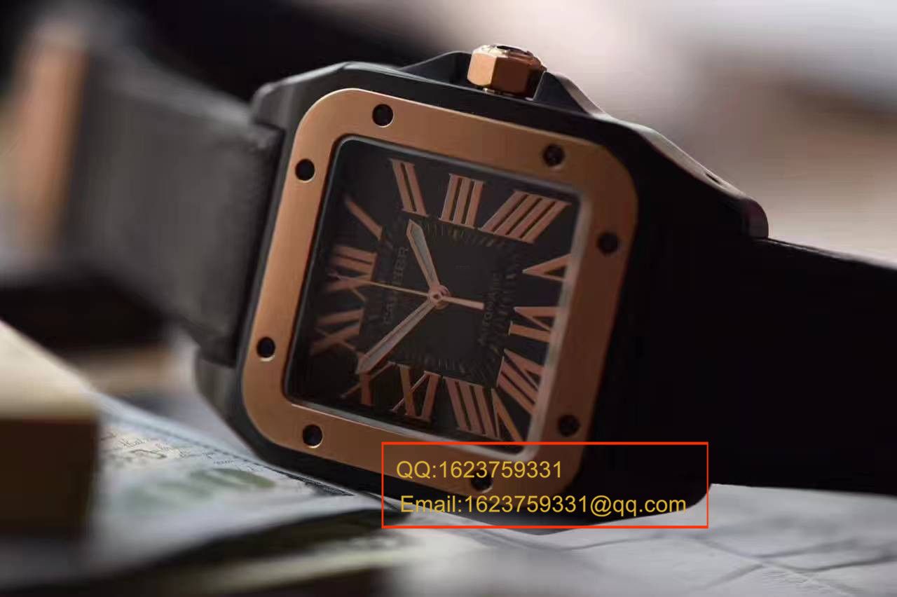 【独家视频测评HBBV6 Factory 1:1 top 复刻手表】 Cartier   Santos SANTOS 100系列间金黑武士W2020009  wrist watch  / KBA034