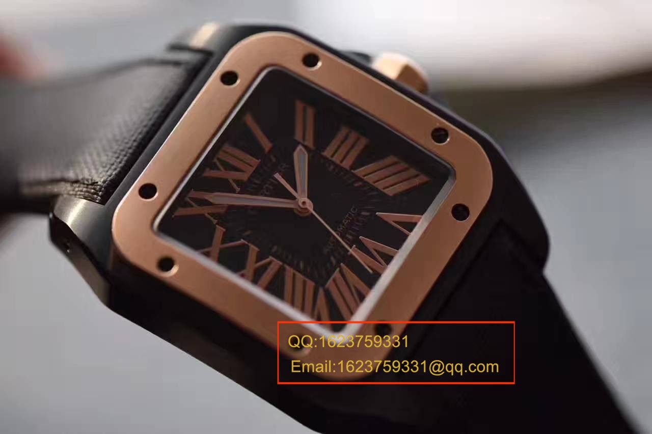 【独家视频测评HBBV6 Factory 1:1 top 复刻手表】 Cartier   Santos SANTOS 100系列间金黑武士W2020009  wrist watch  / KBA034