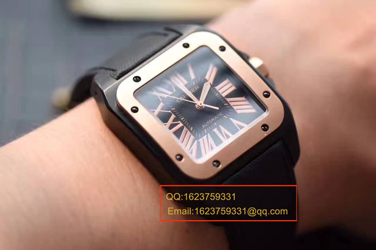 【独家视频测评HBBV6 Factory 1:1 top 复刻手表】 Cartier   Santos SANTOS 100系列间金黑武士W2020009  wrist watch  / KBA034