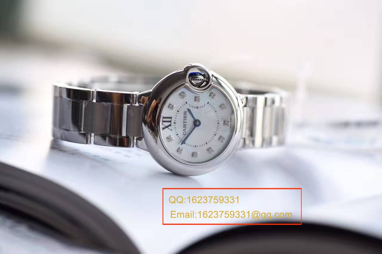 【独家视频测评HBBV6 Factory 一比一超A高仿手表】 Cartier  蓝气球小号 28毫米女士石英贝母面 wrist watch  / K123