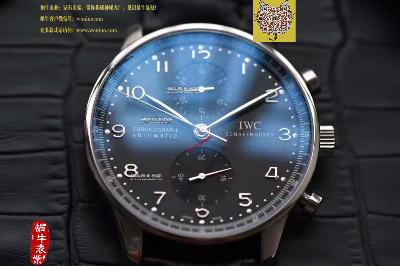 【独家视频测评】【YL Factory V7版本一比一超A高仿手表】 IWC 葡萄牙计时系列IW371417 wrist watch （葡计烧钢蓝针） / WG275