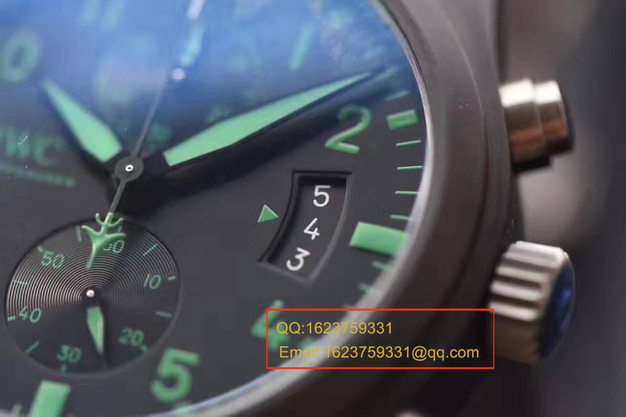 【HBBV6 Factory 1:1复刻高仿手表】 IWC 飞行员系列TOP GUN海军陆战队专用IW388003绿色特别版 wrist watch  / WG080