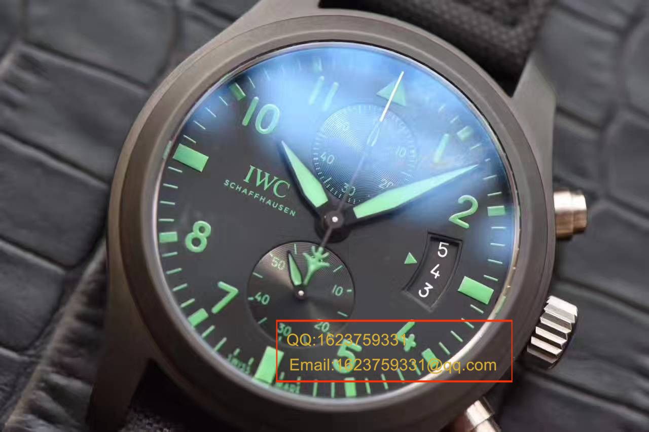【HBBV6 Factory 1:1复刻高仿手表】 IWC 飞行员系列TOP GUN海军陆战队专用IW388003绿色特别版 wrist watch  / WG080