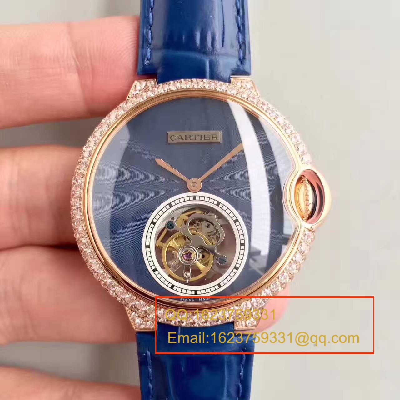 【TF Factory 一比一精仿手表】 Cartier   Cartier  蓝气球系列 扭索雕纹表盘 W6920105女士 Tourbillon  wrist watch  / KDY003